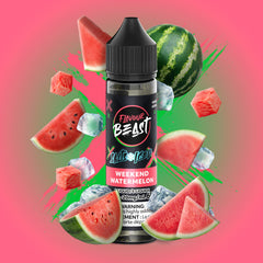 Flavour Beast E-Liquid - 60mL - Weekend Watermelon (ICED) (Salt Nic) - Ontario Stamped